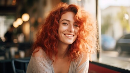 portrait of happy and elegant attractive middle aged pretty woman