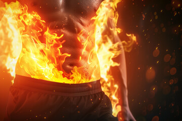 burning human body fat for good health concept