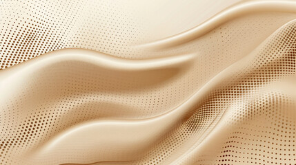 Tan color background made of halftone dots and curved lines 