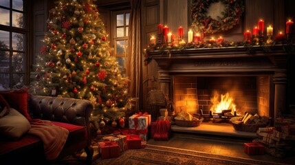 Fototapeta na wymiar warmth cozy family christmas