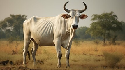horned brahman cow