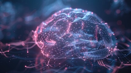 artificial intelligence and neural networks, wireframe hologram, seamlessly integrated into the digital landscape of the internet, blurring the lines between virtual and physical realities.
