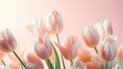 Tulips as the backdrop, playing with composition and lighting, the elegance of these iconic flowers Ai Generative