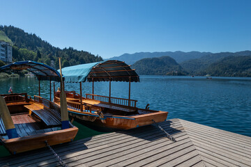 Naklejka na ściany i meble Landscape of Lake Bled in Slovenia
