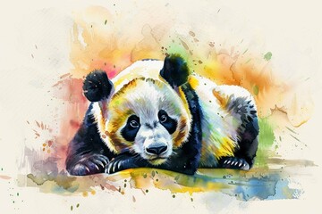 watercolor panda clipart