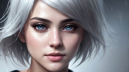 Fototapeta premium a woman with white hair