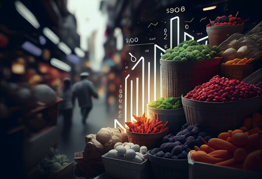 Market Growth Illustration, with Generative AI Technology