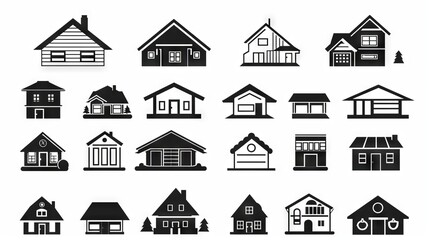 Fototapeta premium A set of a many different types of houses