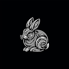 "Timeless Cuteness: Discover the Most Searched Black & White Rabbit Illustrations on Adobe Stock, Perfect for Animal Enthusiasts"