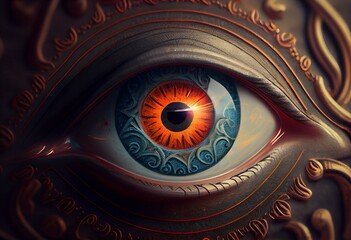 Chakra Symbols, Third Eye Chakra - AJNA - Intuition, Lucidity, Meditation, Trust - "I SEE". Generative AI