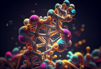 Molecular structure of DNA. 3D rendering. Generative AI