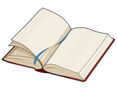 open book 2D illustration, cutout, high-res clipart image