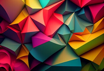 abstract multicolored background with poly pattern. Generative AI