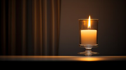 flame candle in holder - obrazy, fototapety, plakaty