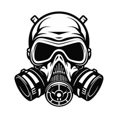 gas mask steampunk  vector illustration isolated transparent background logo, cut out or cutout t-shirt design