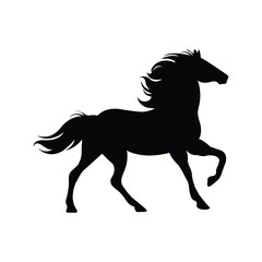 Creative running horse silhouette vector art illustration.