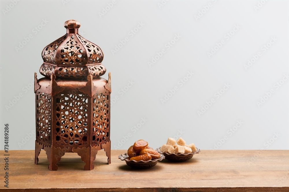 Canvas Prints Muslim arabic retro lamp on desk