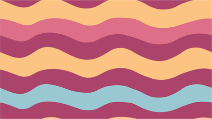 Vector geometric seamless pattern with abstract stripe. Different shades and thickness. Vector abstract stripes. Wavy color seamless pattern ornament. Simple minimal doodle pop art.