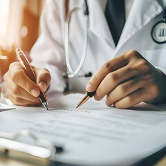Doctor writing research