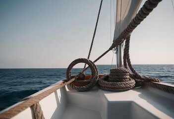 Luxury yacht tackle during the ocean voyage