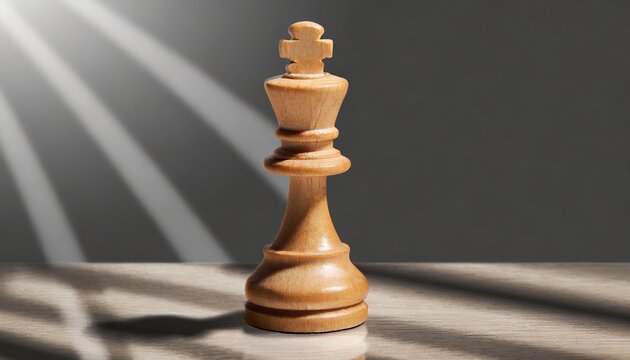 wooden chess pawn with king shadow