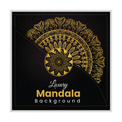 Luxury Creative mandala background with golden arabesque pattern design decoration for print, poster, cover, brochure, flyer, banner,card,invitation card, anniversary card.