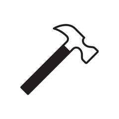 Hammer vector icon. Hammer instrument flat sign design. Hammer symbol pictogram. UX UI icon