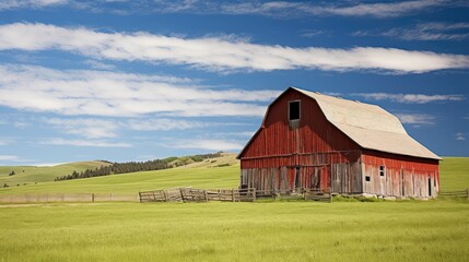 Obraz premium country woodcut barn