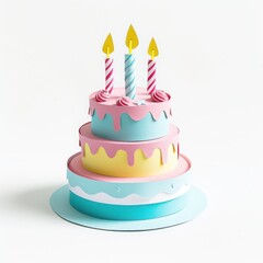 paper art birthday cake