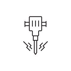 Jackhammer icon. Jackhammer flat sign design. Jack hammer symbol pictogram. UX UI icon