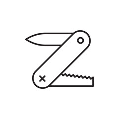 Jackknife vector icon. Folding knife flat sign design. Multi-tool knife symbol pictogram. UX UI icon
