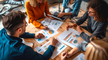 Metrics that Matter: Business Team Reviewing Growth Charts