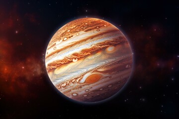 Captivating Orbiting Jupiter captured banner. Galaxy space astronomy celestial planet. Generate Ai