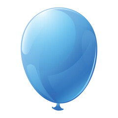 Blue Balloon. Holiday illustration of flying glossy balloon for invite, greeting cards, banners and stickers. Vector illustration isolated on white background.