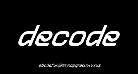 Fototapeta premium DECODE FONT VECTOR DISPLAY FUTURISTIC Y2K SCIFI