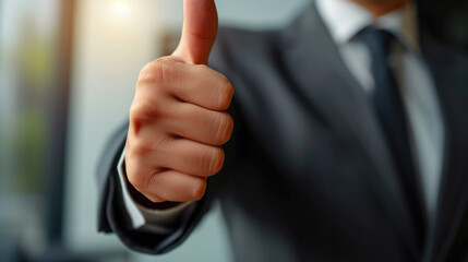 Business Approval: Thumbs Up Sign from Professional