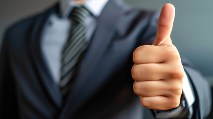 Formal Approval Seal: Man Showing Thumbs Up