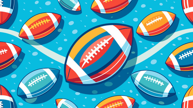 football american ball seamless pettern vector illustration 