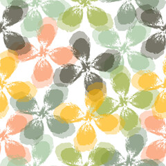 Vector illustration of watercolor textured abstract art textile flower design