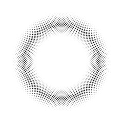 Round design element with halftone pattern