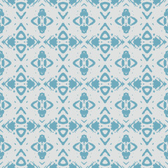 Fototapeta premium Blue and white watercolor ornament painted with watercolor on paper.