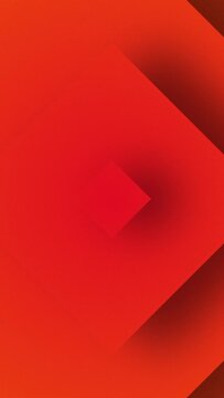 Square growing from center. Red color minimalistic neomorphs growing Squares. Abstract polygon shape motion graphic background. Flat animated motion graphics vertical resolution background.
