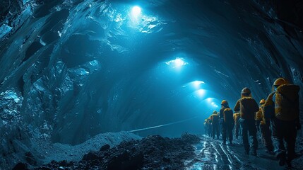 Miners Work In Underground Mining