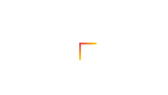 Footage motion icon symbol arrow up left gradient orange yellow, auto looping transparent with 4k resolution, ready to use for your visual needs