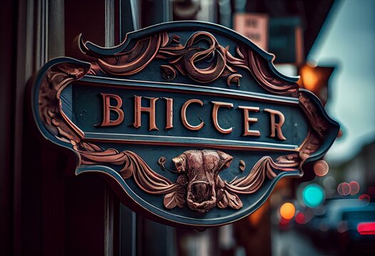 Street Sign to Butcher. Generative AI