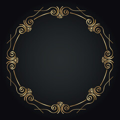 Luxury decorative round frame. Retro ornamental frame, vintage circle ornaments, ornate border. Decorative wedding frames, antique museum image borders. Isolated vector icon