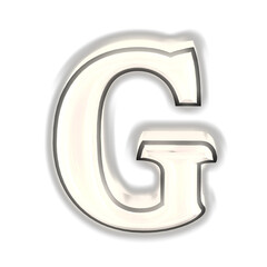 Glowing silver 3d symbol. letter g