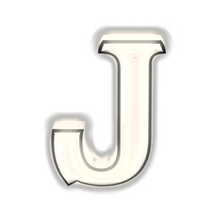 Glowing silver 3d symbol. letter j