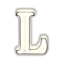 Glowing silver 3d symbol. letter l