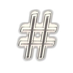 Obraz premium Glowing silver 3d symbol